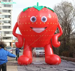 Toptan Reklam Balonu 3m/5m 10/16.4ft Yüksek Sevimli Şişirilebilir Çilek Adam Karikatür Bitki Yaratıcı Hava Blow Up Strawberry Reklam