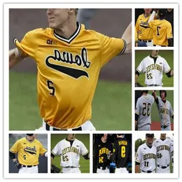 Hawkeyes Iowa NCAA College Baseball Jersey Mens Youth Syched Eventuellt namn NMBER MIX BESTÄLLNING HÖG QUAI High