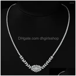 Chains S925 Sier White 5.5Mm Circar Eight Arrow Center High Carbon Diamond Chain 40 5Cm Drop Delivery Dhuox