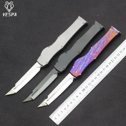 Vespa versão 6 lâmina de faca: m390/cabo espelho: tc4/dlc, sobrevivência ao ar livre edc caça ferramenta tática jantar faca de cozinha