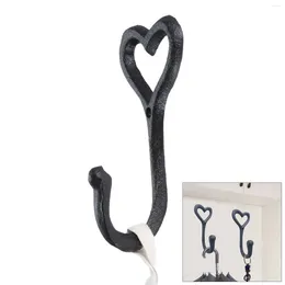 Hooks Heart Shape Hook Cast Iron Hanger Wall Mounted Black Loveheart Hanging Cat/Key/Coaowel Badrum Kök Hemdekoration