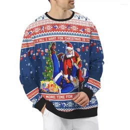 Men's Hoodies 2024 Christmas Sweatshirts Oversized Long Sleeve Tops Party For Male Clothing