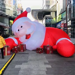 Фестивальная реклама надувной рождественский отец отец Санта -Клаус Стиль подъема на землю на земле, адаптированный для вашего бизнеса