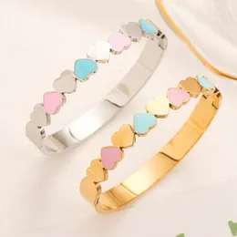 Love Heart Wedding Bangle Gold Silver Rosegold Titanium Steel Bracelet Brangle с подарочной коробкой