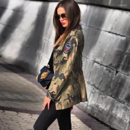 Women's Jackets Multi-bag Rivets Beading With Drawstring Cool Camouflage Tooling Female Was Thin Casual Baseball Uniform Jacket F1242