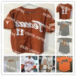 Baseball College nosi NCAA Baseball Texas Longhorns Jersey College Murphy Stehly Ivan Melendez Roger Clemens Marcus Olivarez Tanner Witt High