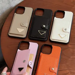 Designer Cardholder Phone Cases Leather Case 15promax Iphone 14 14pro 13 12 11 Unisex Luxury Unisex High Quality Fashion IPhone Cases