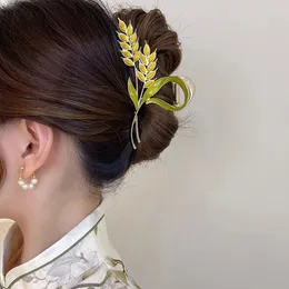 Klipsy do włosów Koreańskie uszy pszenicy dla kobiet mody klip metalowy krab akcesoria