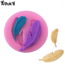 Baking Moulds Small Feather Shape Fondant Cake Mold Candy Chocolate Silicone Molds Cookies Biscuits Mould Decorating Tools G142