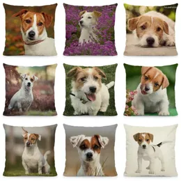 Kissen XUNYU Bezug mit Hundemuster, 45 x 45, Jack Russell Terrier, Heimdekoration, DWG041