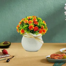 Flores decorativas simuladas vasos de plantas realista pequeno crisântemo selvagem bonsai vibrante decoração de casa com falso não-desvanecimento