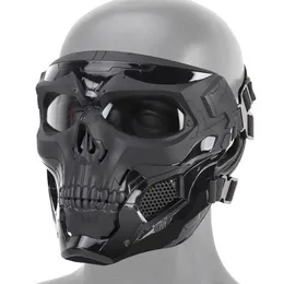 Halloween esqueleto airsoft máscara rosto cheio crânio cosplay masquerade festa máscara paintball jogo de combate militar rosto protetor mas y232p
