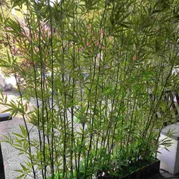 装飾的な花50 pcs人工花輪屋外の木は鉢植えの竹の木のプラスチックの葉の大きさ