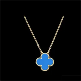 Van Clover Necklace Cleef Four Leaf Clover Neckalces Netclaces Fashion Flowers Fourleaf Fourmens Womens Luxury Designer Netclaces Jewelry Drop Drop