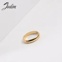 Кольца кластера Joolim ювелирные изделия высокого класса с PVD водонепроницаемым классическим простым дугообразным кольцом из нержавеющей стали на шнурке для женщин