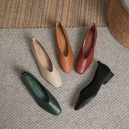 Туфли на одной подошве во французском стиле на низком каблуке с квадратной головкой, женские туфли на плоской подошве с мягкой подошвой, zapatos de mujer 240126