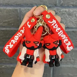 Keychains Horror Movie Keychain Anung Un Rama Doll Pendant Key Chain Bag Car Keyring Punk Jewelry Llaveros Halloween Accessories