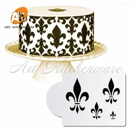 Baking Moulds Fleur De Lis Cake Stencil Fondant Plastic Stencils For Painting Decoration Cupcake Template Decorating Tools