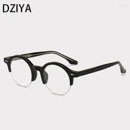 Солнцезащитные очки в стиле ретро, круглая полуоправа для мужчин и женщин, анти-синий свет, рисовые гвозди, могут быть оснащены оптическими линзами 60359