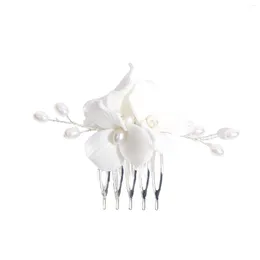 Hair Clips Jewelry Headdress Comb White Flower Decor Versatile Pearl For Cosplay Party Chinese Cloth Cheongsam