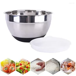 Baking Tools Stainless Steel Mixing Bowls With Lids And Non-Slip Silicone Bottom Kitchen Utensil Bowl For Salad Bread Pastries Cake
