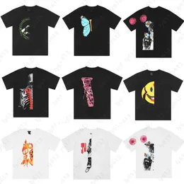 Yaz Mens T Shirt Tasarımcı Tişörtleri Erkekler İçin Kıyafetler Klasik Gelgit Büyük V Grafik Baskı Moda Yüksek Sokak Hip Hop Çift Kısa Kollu Vlonely Tshirt