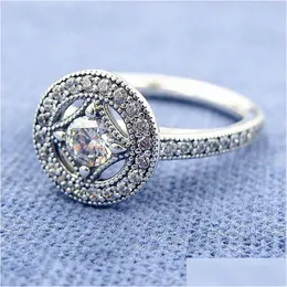 Pierścienie klastra oryginalne vintage brutalne urok z kryształów dla kobiet 925 szterling sier ring na przyjęcie weselne Prezent Fine Biżuter