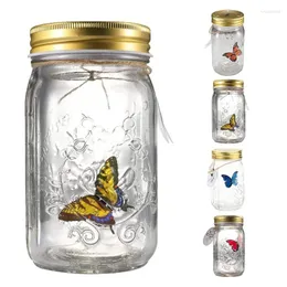 Бутылки, 1 шт., анимированная бабочка со светодиодной подсветкой в банке, порхающая удивительная коллекция, на батарейках