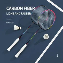 Yaks marca 4ug4 toda a raquete de badminton de fibra de carbono 675mm raquete de badminton de alta qualidade 24-26 libras raquete de badminton adulto 240122