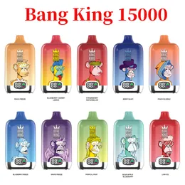 Originale Bang King Box 15000 15K Soffi monouso Vape 650mAh Type-C Ricarica 25ml Pod preriempito con batteria ed Ejuice Indiator 10 sapori Vs bang box 15000 12000