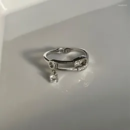 Cluster Ringe Foxanry Zirkon Anhänger Pin Geometrisch Für Frauen Mode Einfache Kreative Persönlichkeit Party Schmuck Zubehör Geschenke