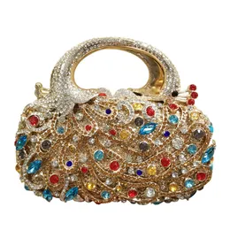 BL131 Colorful Phoenix Style Diamond Embedding Dinner Bag Women's Handbag New Product 240203