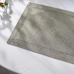 Table Mats High Quality Linen Placemat For Dinner Washable Hollow Cotton Cloth Mat El Kitchen Decor 45x33cm