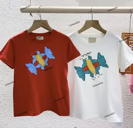 2024 Kids Summer T-shirts Designer Tees Boys Girls Fashion Letters Mosaic Tryckt toppar barn avslappnade trendiga tshirts fler färger lyxiga toppar 3a kvalitet mer stil