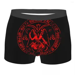 Cuecas engraçado boxer shorts calcinha briefs homens satânico baphomet roupa interior satanismo mal diabo inferno satanás macio plus size