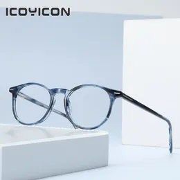 Sonnenbrillenrahmen Acetat-Brillenrahmen Unisex Ovale klassische Retro-Brillen Myopie Optische Verordnung Ultraleichte handgefertigte Markenbrillen