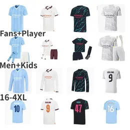 23 24 Haaland 축구 유니폼 드래곤 Doku Rodrigo Mans Cities 팬 플레이어 De Bruyne Foden 2023 2024 Grealish Football Shirt Kids Champions 16-4xl