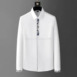 2024 Spring haftowa koszula męska męska marka Slim Fit Casual Business Formal Dress Shirts Social Party Streetwear Men Odzież M-5xl