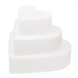 Ferramentas de bolo 3pcs Espumas em forma de coração Molde DIY Poliestireno Assado Proteção de Embrião Branco Lilong Modelagem Decoração de Festa