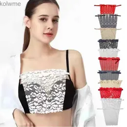 Bras 1/2pcs Anti-Glare Tube Top Underwear Womens Lace Clivage Cover Up Mock Camisole Sutiã Strapless Inserção Envolvido Peito Intimates YQ240203