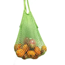 Väskor frukt shopping förvaring handväska återanvändbar vikbar nät net sköldpadda väska sträng vikning shopping 240125