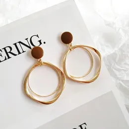 2024 Dangle Earrings S925 Needle Fashion European And American Large Ear Hoop Irregular Round Geometric Studs Irregular ring Ear clip party earrings