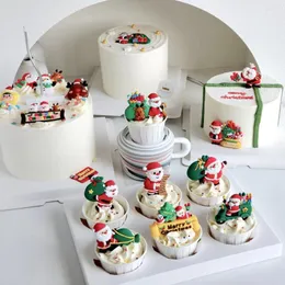 Cake Tools Winzige Weihnachtsmann-Dekoration, Weihnachtsdekorationen 2024, alles Gute zum Geburtstag, Dessert-Topper, Dekor, fröhliche Vorräte