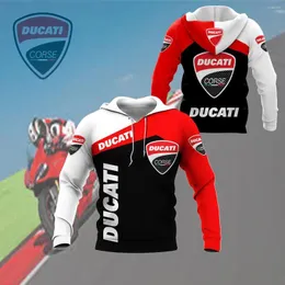 Erkek Hoodies 3D Dijital Baskı Hoodie Ducati Logo Yarışı Takım 2024 İlkbahar ve Sonbahar Kız Kız Kişilik