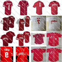 Ben #7 Moore Alabama Crimson Tide NCAA College Baseball Jersey 100% 스티치 자수 저지 Mens Womens Womens High Quailty2 High