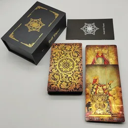 Knight Laser Gold Foil Tarot Zestaw gier planszowych Stamping Luksusowe PVC Wodoodporne karty wróżbiarne 240202
