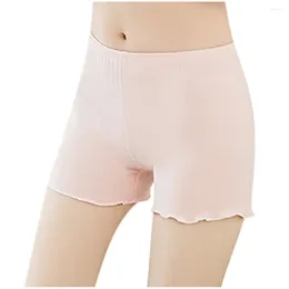 Kvinnors trosor kvinnor elastiska leggings solida stretchiga underkläder shorts sömlösa säkerhet byxor sexiga spetsar svarta boxare kvinnor boyshort