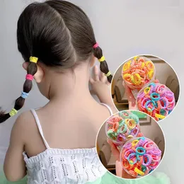 Hårtillbehör 50st band för barn färgglada nylon scrunchie tiesrubber band barn söt elastisk tjej