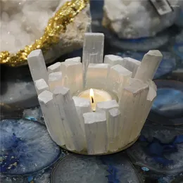 Figurine decorative 1 pz Nord Europa Portacandele naturali Selenite Semplice Decorazione di nozze Bar Party Living Room Decor Home Candeliere