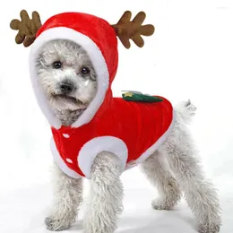 Abbigliamento per cani Vestiti natalizi per animali domestici Alci Babbo Natale Gatti Cappotto Felpe con cappuccio Cani Costume Inverno caldo